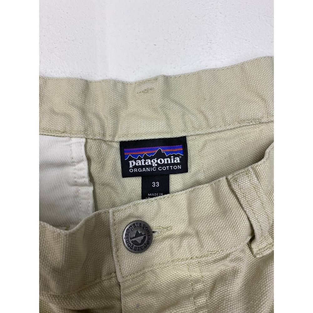 Men Patagonia Stand Up 7" khaki canvas cotton outdoor chino hiking shorts, 33 - Picture 3 of 6